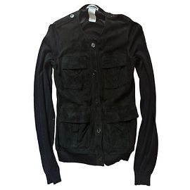 Cardigã preto Jil Sander Vintage dos anos 2000 com múltiplos bolsos. Preto