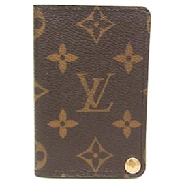 Louis Vuitton-Louis Vuitton Porte carte crédit Pression-Brown