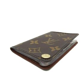 Louis Vuitton-Louis Vuitton Porte carte crédit Pression-Brown