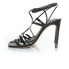 Iro-IRO, Black leather strap sandals-Black