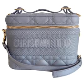 Dior-Vanity Diortravel gray leather-Grey