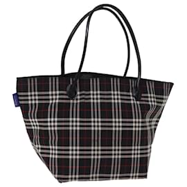 Autre Marque-Burberrys Bolso tote Nova Check Blue Label Nylon Negro Auth kk241-Negro