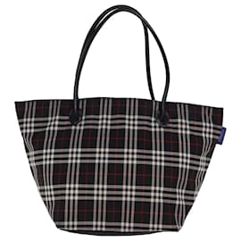 Autre Marque-Burberrys Bolso tote Nova Check Blue Label Nylon Negro Auth kk241-Negro