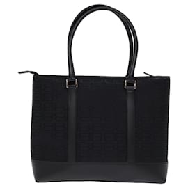 Balenciaga-BALENCIAGA Hand Bag Canvas Black Auth bs14696-Black