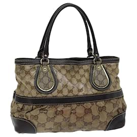 Gucci-GUCCI GG Crystal Tote Bag Brown 223964 auth 75346-Brown