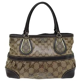 Gucci-GUCCI GG Crystal Tote Bag Brown 223964 auth 75346-Brown