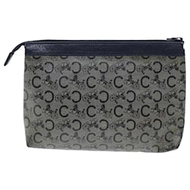 Céline-CELINE C Macadam Canvas Pouch Navy Auth bs14376-Navy blue