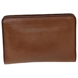 Autre Marque-Burberrys Clutch Bag Leather Brown Auth bs14350-Brown