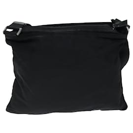 Prada-PRADA Shoulder Bag Nylon Black Auth 75019-Black