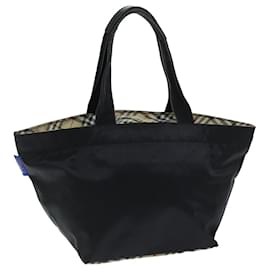 Autre Marque-Burberrys Bolso tote Nova Check Blue Label Nylon Negro Auth yk12675-Negro