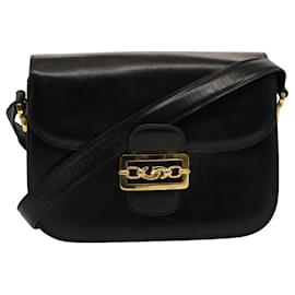 Céline-CELINE Sac Bandoulière Calèche Cuir Noir Auth bs14806-Noir