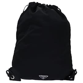 Prada-PRADA Knapsack Shoulder Bag Nylon Black Auth 75427-Black