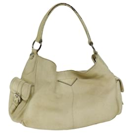 Prada-PRADA Shoulder Bag Leather Cream Auth 74644-Cream