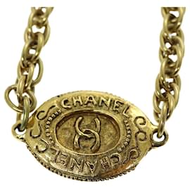 Chanel-CHANEL Necklace Metal Gold CC Auth bs14195-Golden