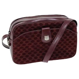 Céline-CELINE Macadam Canvas Shoulder Bag Bordeaux Auth 74595-Other