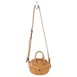 Kitsune Mini borsa in pelle cammello Cammello