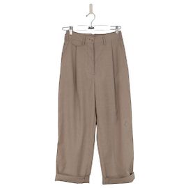 Totême Pantalón recto de lana Castaño