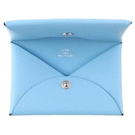 Hermès-Leather card holder-Blue