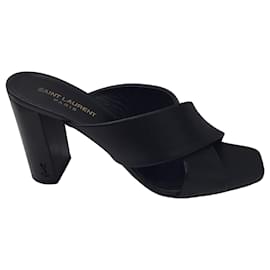 Autre Marque-Saint Laurent Black Leather Loulou Mules-Black