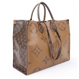 Louis Vuitton-Louis Vuitton Giant Monogram OnTheGo GM Handbag in Brown M45320-Brown