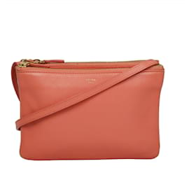 Céline-CELINE Small Trio Crossbody Bag in Coral-Pink