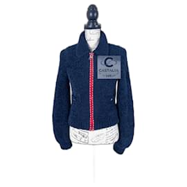 Chanel-New Iconic CC Logo Teddy Jacket / Bomber-Navy blue