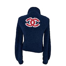 Chanel-New Iconic CC Logo Teddy Jacket / Bomber-Navy blue