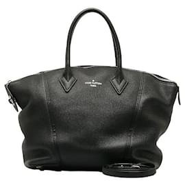 Louis Vuitton-Bolso de mano de cuero Louis Vuitton Parnasséa Lockit PM M50028 en muy buen estado-Negro