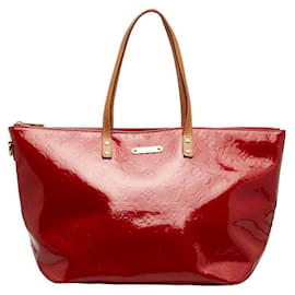 Louis Vuitton-Bolso de mano de cuero patentado Louis Vuitton Bellevue GM M93587 en buen estado-Roja