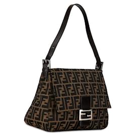 Fendi-Fendi Zucca Canvas Mamma Baguette Sac à bandoulière en toile en bon état-Autre