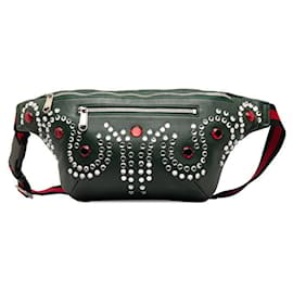 Gucci-Gucci Leather Rhinestone Studded Body Bag Leather Shoulder Bag 484683 in good condition-Other