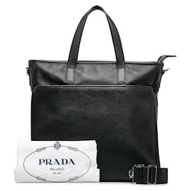 Prada-Prada Prada Leather 2WAY Handbag Shoulder Bag Leather Handbag in Good condition-Black