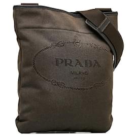 Prada-Prada Canapa Logo Shoulder Bag  Canvas Shoulder Bag in Good condition-Other
