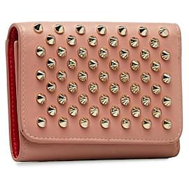 Christian Louboutin-Christian Louboutin Spike Studded Leather Wallet Leather Long Wallet in Good condition-Other