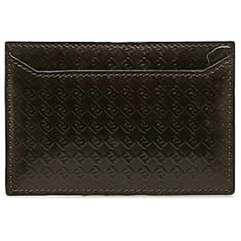 Fendi-Fendi Embossed Leather FF Card Case Leather Card Case 7M0012 in good condition-Other