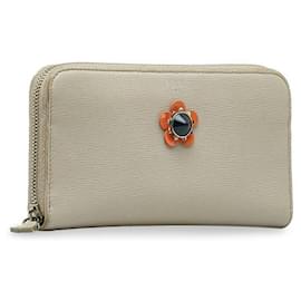 Fendi-Portefeuille long en cuir Fendi Flowerland Zip Wallet 8M0299 en bon état-Autre