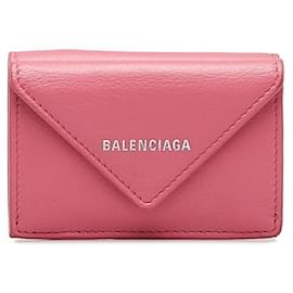 Balenciaga-Balenciaga Mini Papier Wallet  Leather Short Wallet 391446 in good condition-Other