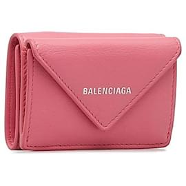 Balenciaga-Balenciaga Mini Papier Wallet  Leather Short Wallet 391446 in good condition-Other