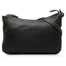 Fendi-Sac à épaule en cuir Fendi Selleria 8BT146-Noir