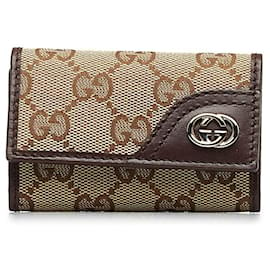 Gucci-Gucci GG Canvas Interlocking G Key Case Canvas Other 181680.0 in excellent condition-Other