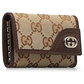 Gucci-Gucci GG Canvas Interlocking G Key Case Canvas Outros 181680.0 Em uma boa condição-Outro