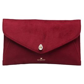 Pochette en daim Swarovski rouge Rouge