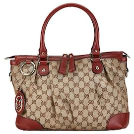 Gucci-Gucci GG Canvas Sukey Handbag  Canvas Shoulder Bag 247902 in good condition-Other