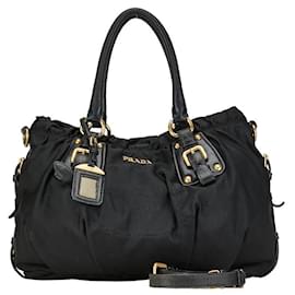 Prada-Prada Tessuto Gaufre Handbag  Canvas Handbag in Fair condition-Other