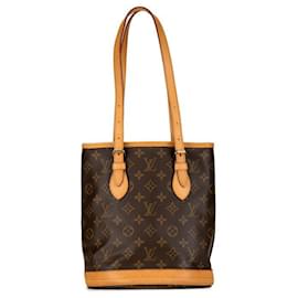 Louis Vuitton-Louis Vuitton Petite Bucket Canvas Tote Bag M42238 in good condition-Other