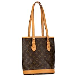 Louis Vuitton-Louis Vuitton Petite Bucket Canvas Tote Bag M42238 in good condition-Other