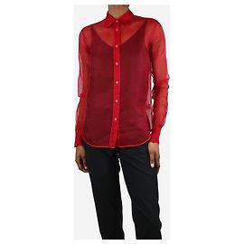 Helmut Lang Camicia rossa in seta trasparente - taglia XS Rosso