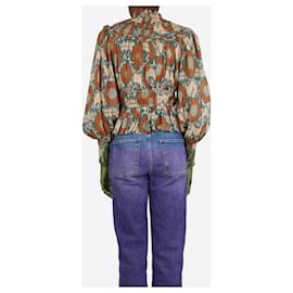 Ulla Johnson-Multicoloured tie-dye ruffled blouse - size UK 6-Multiple colors