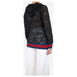 Gucci-Black GG web modern future lace hoodie - size M-Other