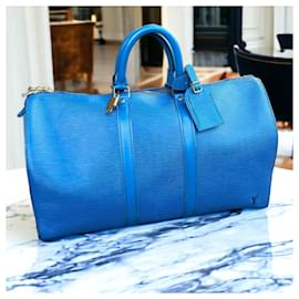 Louis Vuitton-Bolso de viaje-Azul,Gold hardware